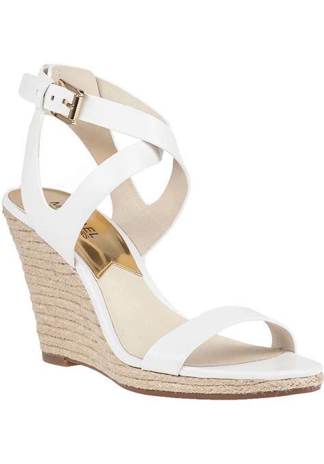 white michael kors high heels|Michael Kors white wedges.